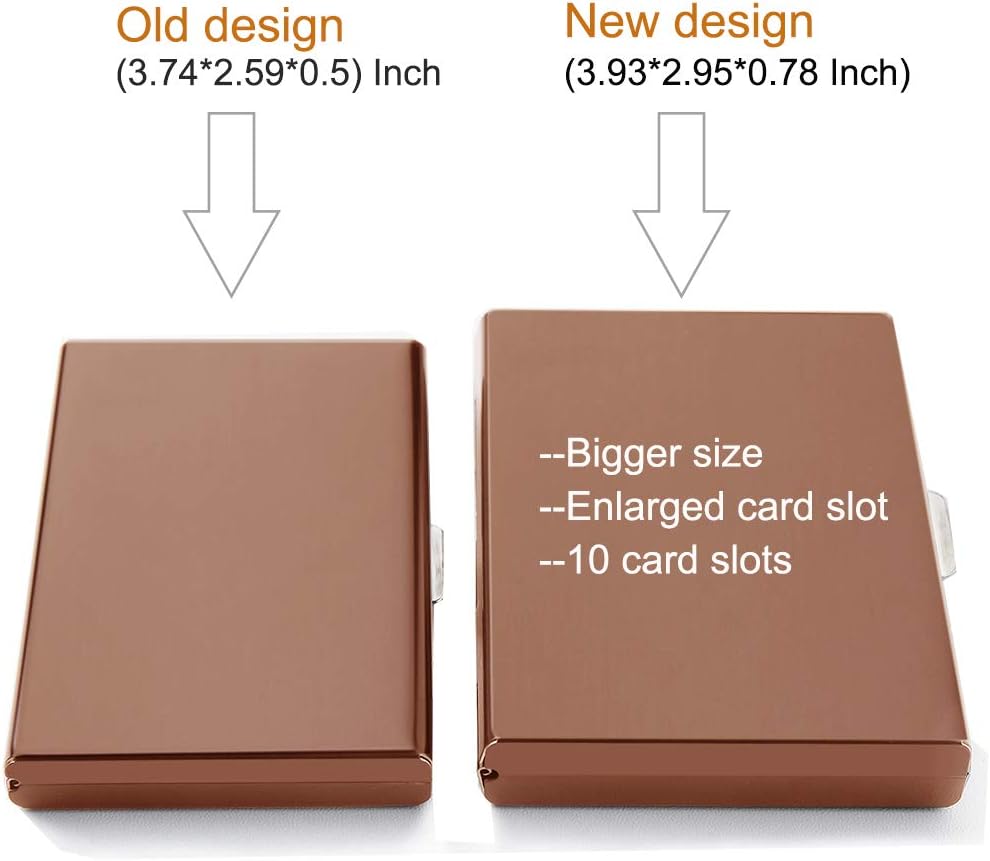 EASTNIGHTS RFID Credit Card Holder Protector Metal Credit Card Wallet Business Card Holder for Men Women Gift Box Package (Copper)