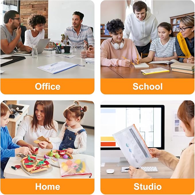 100Pack Mesh Zipper Pouch Bags, Waterproof A4 Letter Size Document Zipper Pouches for Storage, Teacher School, Toys, Puzzle, Office, 10 Colors