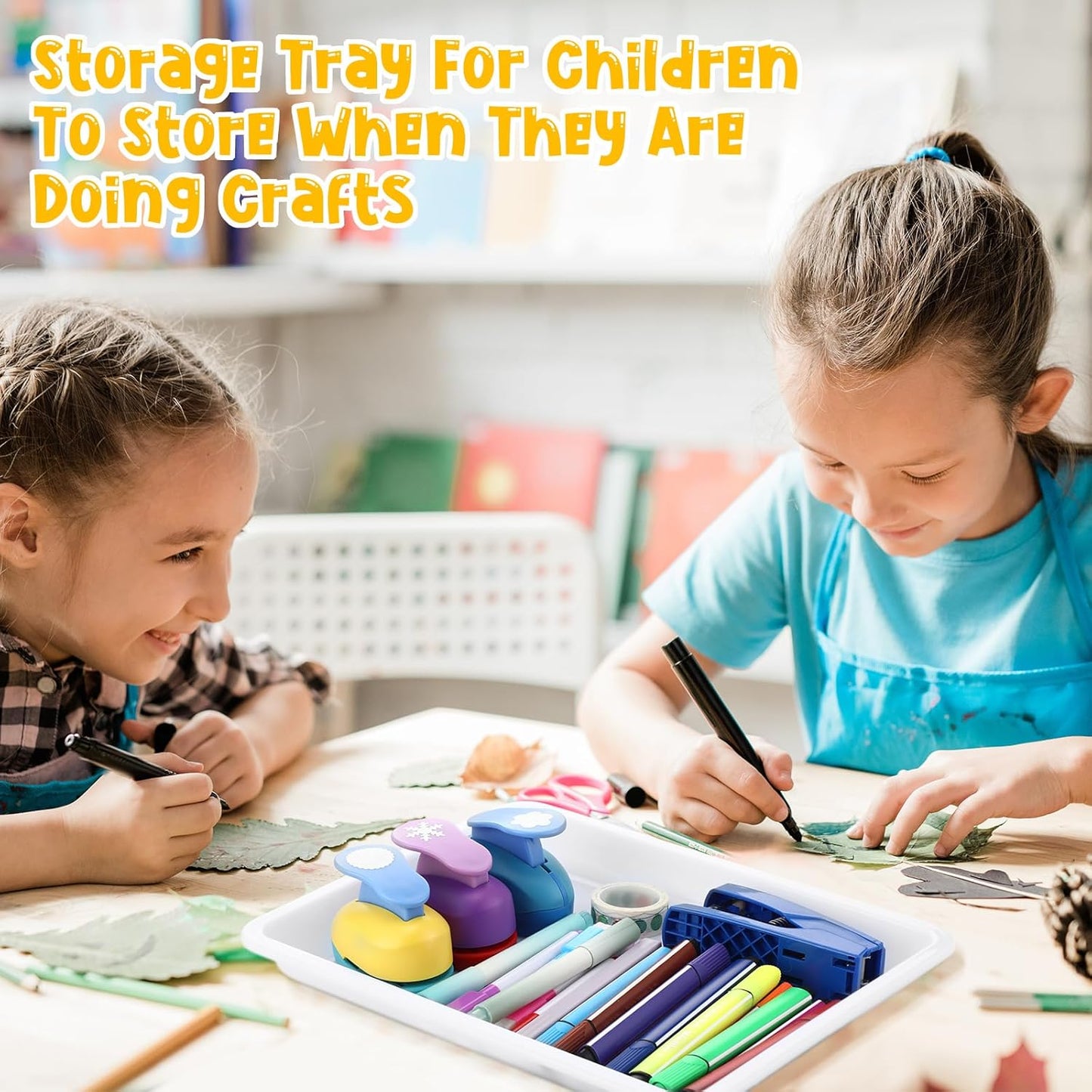 Maitys 24 Pcs Plastic Art Trays 11 x 8.7 x 1 Inch Activity Craft Tray Organizer Serving Tray Stackable Storage Sand Trays for School Painting Beads Crafts DIY Projects(White)