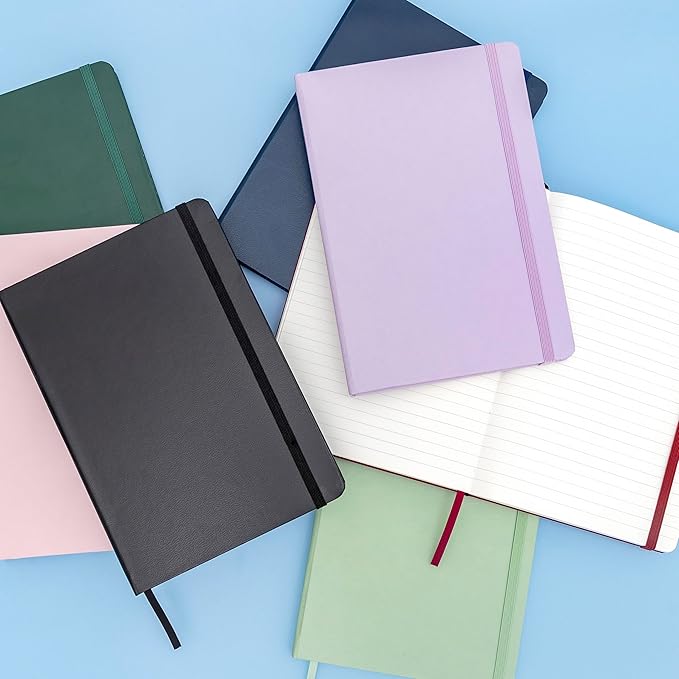 PAPERAGE Lined Journal Notebook, (Burgundy), 160 Pages, Medium 5.6 in x 8 in - 100 GSM Thick Paper – Hardcover Journaling Notebook for Work, School & Note Taking
