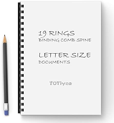 TOTiyea 100 Pack 19 Ring Plastic Binding Combs, 3/4 Inch Diameter, 185 Sheet Capacity, Letter Size, Black Comb Binding Spines