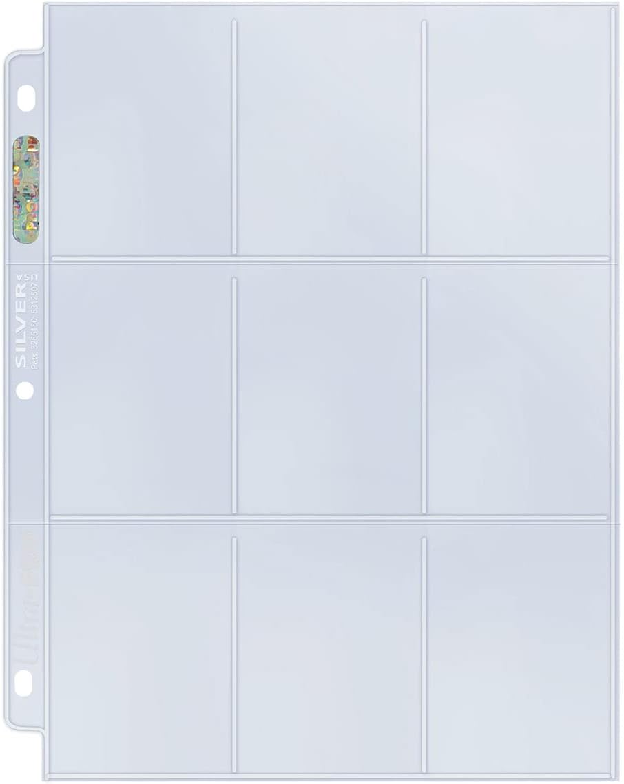 Ultra Pro 9-Pocket Silver Series Page Protector for Standard Size Cards (50ct)