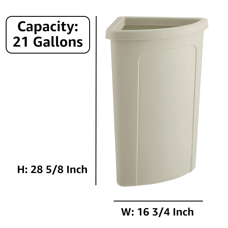 Recycling Bin, 21 Gallon Corner Round Trash Can, Crack-Resistant, Commercial Durable Garbage Can, Reinforced Bottom, Ideal for Home, Kitchen, Bar, Hotel, Restaurant, School