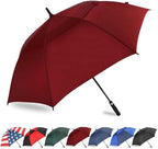 LLanxiry Automatic Open Golf Umbrella 54/62/68/72 Inch, Extra Large Windproof Vented Double Canopy Stick Umbrella, 210T Pongee Waterproof SPF 50+, Fiberglass Ribs, EVA Grip for Golf & Commute