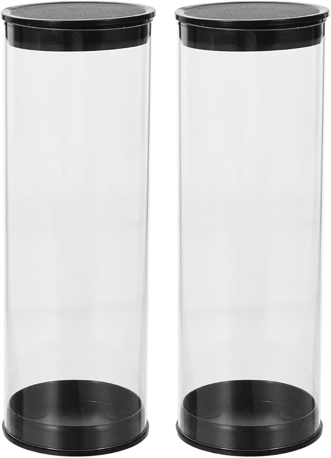 VOSAREA 2Pcs Golf Ball Holder Tube Transparent Golf Ball Container Scratch Design for Displaying Golf Balls for Collectors and Enthusiasts