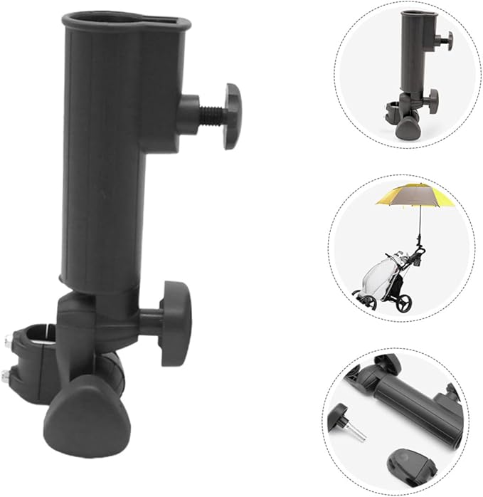 Adjustable Golf Umbrella Holder Cart Stand Bracket for Golf Bags and Trolleys Easy Install Windproof Support Clip Lightweight Compact Rain Sun Protection Accessory