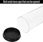 Milisten 8Pcs Clear Golf Ball Tubes with Caps, Waterproof Golf Carrying Case Plastic Barrel Thickened Golfs Display Holder Golfs Ball Container Box for Home Store Display Use, 8