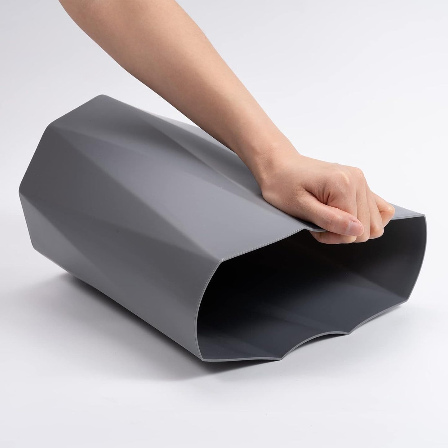 12L Trash Can Wastebasket Plastic Trash Bin Garbage Container Rubbish Can Paper Basket Office Organizer for Bedroom Home Office, 6 Grey