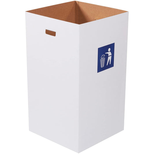 Aviditi Cardboard Trash Cans and Recycling Bins, 50 Gallon 18" L x 18" W x 36" H (10-Pack) Reusable or Disposable Pop Up Garbage Boxes for Parties, Outdoor Events, Heavy Duty, Waste