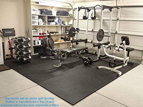 American Floor Mats - Heavy Duty Stall Tiles - Stable/Horse Flooring - Thick, Durable Rubber Solid Black 6 Center Tiles 1/2" Thick Expansion Set