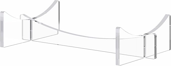 Football Stand Holder, 2-Pack Acrylic Display Stand for Rugby Ball, Clear Rack for Memorial Sports Gloves, 5.9x3.5x1.3 inch