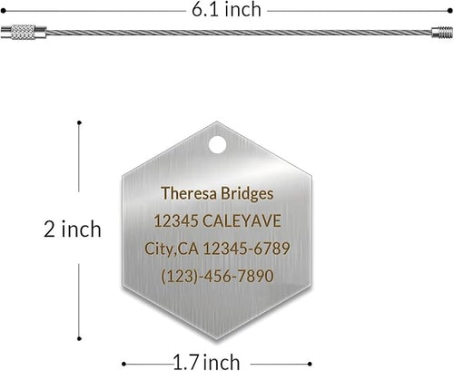 (5 Pack) Custom Personalized Luggage Tags-Customized Unique tag for Suitcase Backpack Travel,Bags (Hexagon (2 × 2))