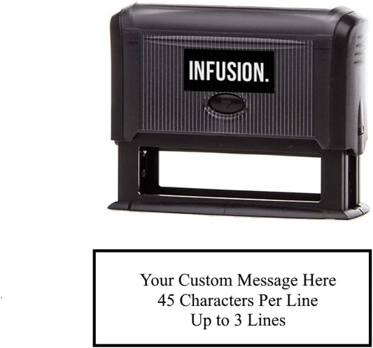 Infusion Self-Inking Custom Rubber Stamp (Personal or Business Use) - Choose from 16 Colors (5/8" x 3")
