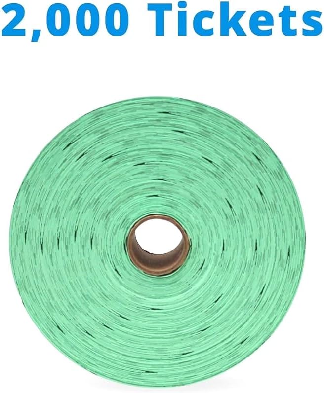 INDIANA TICKET CO. Green Drink Roll Tickets, 2000 per Single Roll, 1x2 Tickets Admission, Events, Fundraisers & Prizes