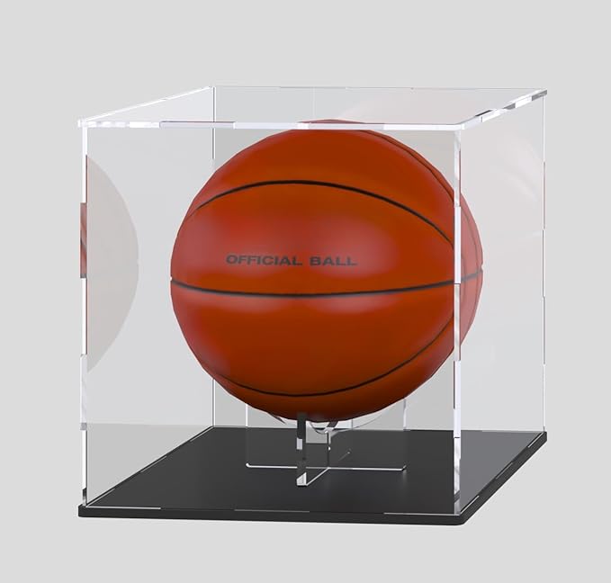 Acrylic Ball Stand Holder, 6-Pack Display Stands for Football Basketball Soccer, Volleyball Rugby Clear Case Rack