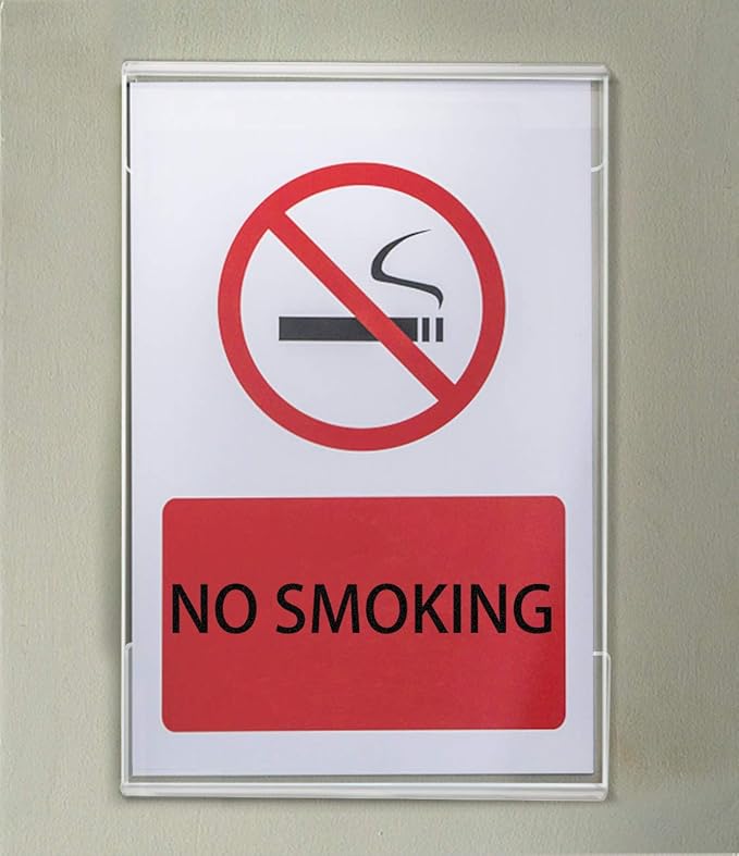 Niubee 11x14 inch Wall Mount Acrylic Sign Holder with Double Sided Adhesive Tape for Office, Home, Store, Restaurant, No Drilling - Vertical (6 Pack)