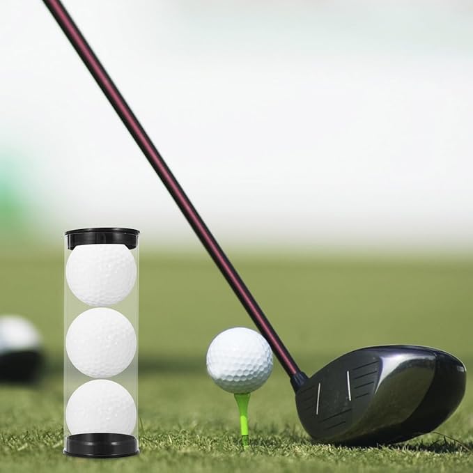 HANABASS 4pcs Transparent Tennis Ball Can Holder Empty Golf Canister Clear Plastic Tennis Tube Small Balls Storage Container for Golf Training Accessories