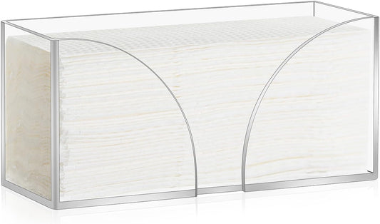 1PCS Paper Towel Holder, Acrylic, Clear, Minimalist, Countertop, Bathroom, Kitchen, Napkin Holder, Z-fold, C-fold, MultiFold Trifold