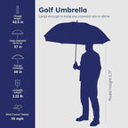 Weatherman Umbrella - Golf Umbrella - Windproof Sports Umbrella Resists Up to 55 MPH Winds - Available in 2 Sizes and 5 Colors