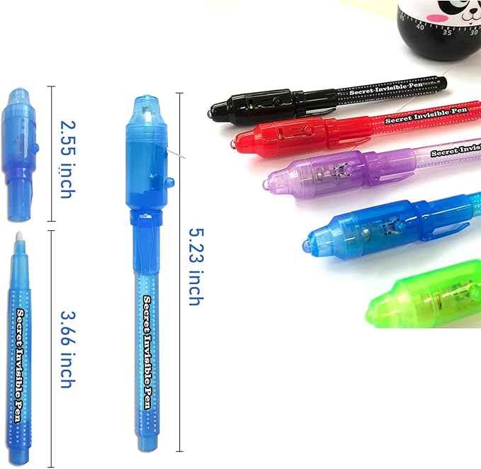 SCStyle Invisible Ink Pen 21Pcs with UV Light Magic Marker for Secret Messages, Writing Information for Birthdays, Easter, Halloween, Christmas Gifts for Students