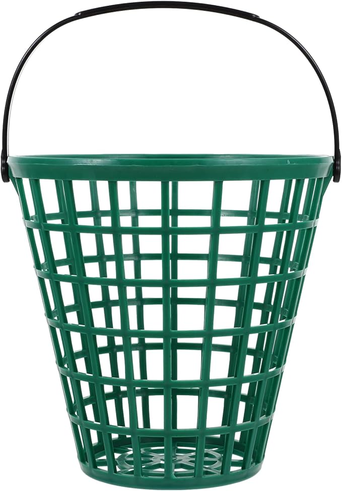 YARNOW Golf Ball Basket with Handle Nylon Golf Ball Container Golf Ball Bin (Green, Golf Balls are Excluded)