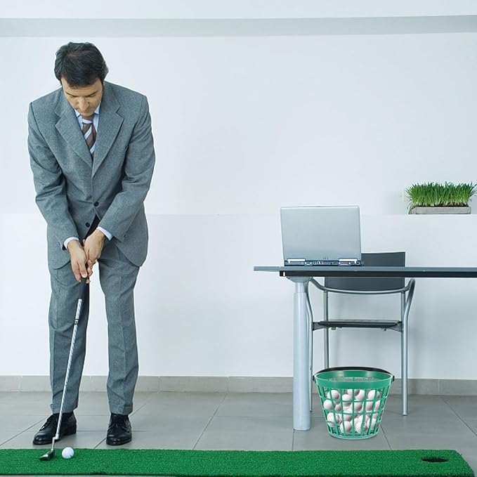 Garneck Golf Ball Storage Basket Nylon Golf Ball Basket Green Golfball Container with Handle Golf Range Bucket Storage Organizer Stadium Accessories for Practice Range and Outdoor Use