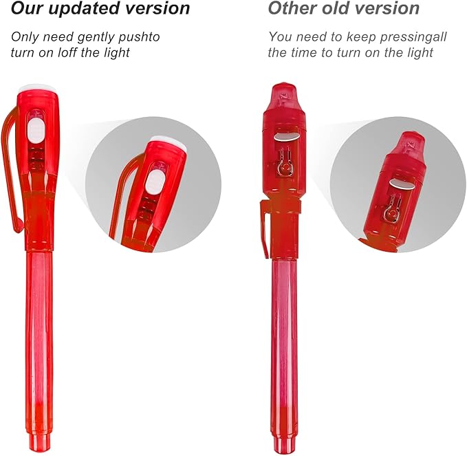 Invisible Ink Pens, 28 Pack Spy Pen Invisible Disappearing Ink Pen with UV Light, Upgrade Exquisite Packaging Magic Pen for Secret Message, Birthday Party, and Kids Halloween Goodies Bags Toy