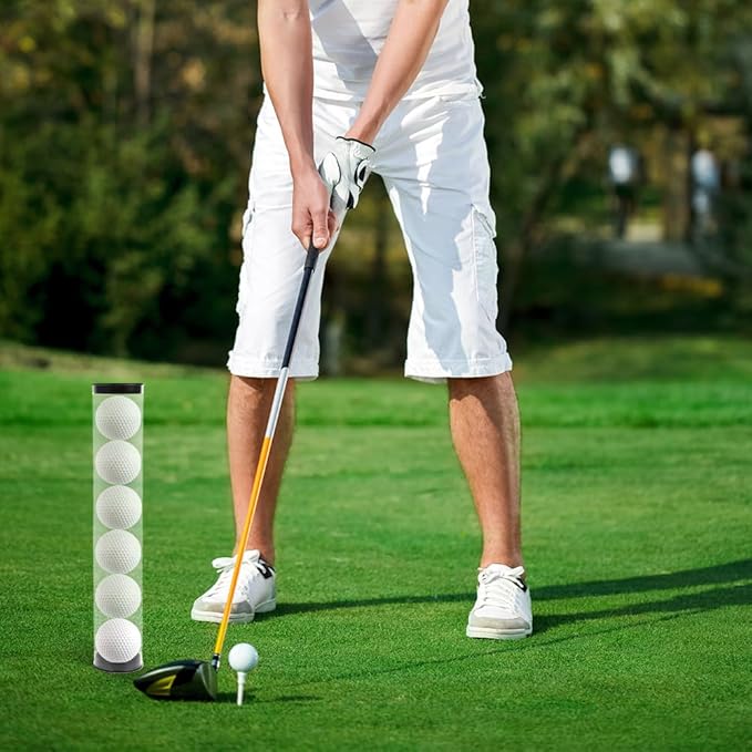 2 Pack Clear Tube Golf Ball Storage Case, Golf Barrel Clear Tubes, Portable with Caps Golf Ball Cases for Home Store Display Use, Hold 6 Golf Balls, 10.2" L x 1.8" W