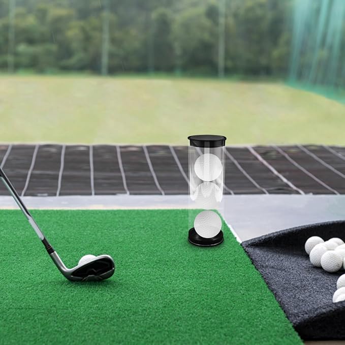 VOSAREA 2Pcs Golf Ball Holder Tube Transparent Golf Ball Container Scratch Design for Displaying Golf Balls for Collectors and Enthusiasts