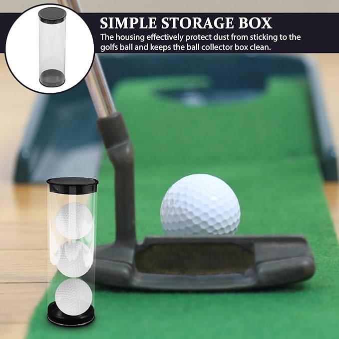 Milisten 8Pcs Clear Golf Ball Tubes with Caps, Waterproof Golf Carrying Case Plastic Barrel Thickened Golfs Display Holder Golfs Ball Container Box for Home Store Display Use, 8