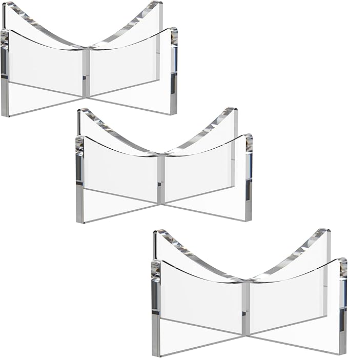 Acrylic Ball Holder 3-Pack, Small Size for Baseball, Softball & Golf Ball; Medium & Large Size for Basketball, Soccer, Volleyball; Horizontal Size for Rugby and Football