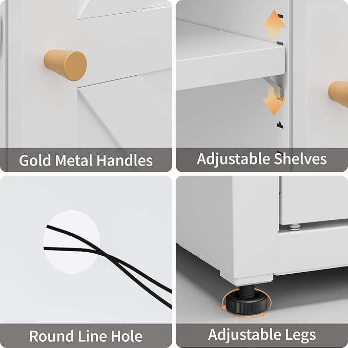 Metal Storage Cabinet with 2 Barn Doors,Farmhouse Sideboard Buffet Cabinet,Pantry Storage Cabinets with Drawers and Shelves, Coffee Bar for Kitchen, Dining Room,Living Room,White TV Stand