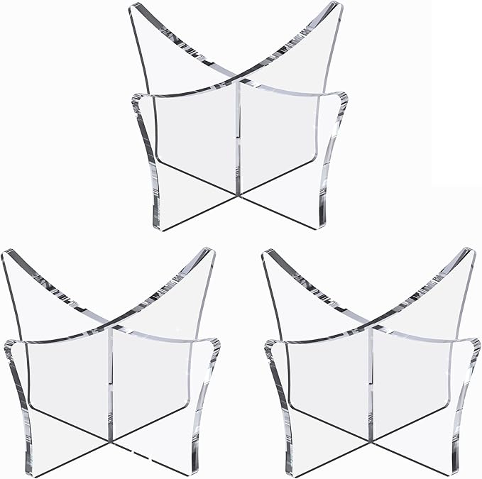 Acrylic Ball Holder 3-Pack, Small Size for Baseball, Softball & Golf Ball; Medium & Large Size for Basketball, Soccer, Volleyball; Horizontal Size for Rugby and Football