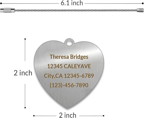 (5Pack Made in USA) Custom Personalized Luggage Tags-Customized Unique tag for Suitcase Backpack Travel,Bags (Heart-Shaped)