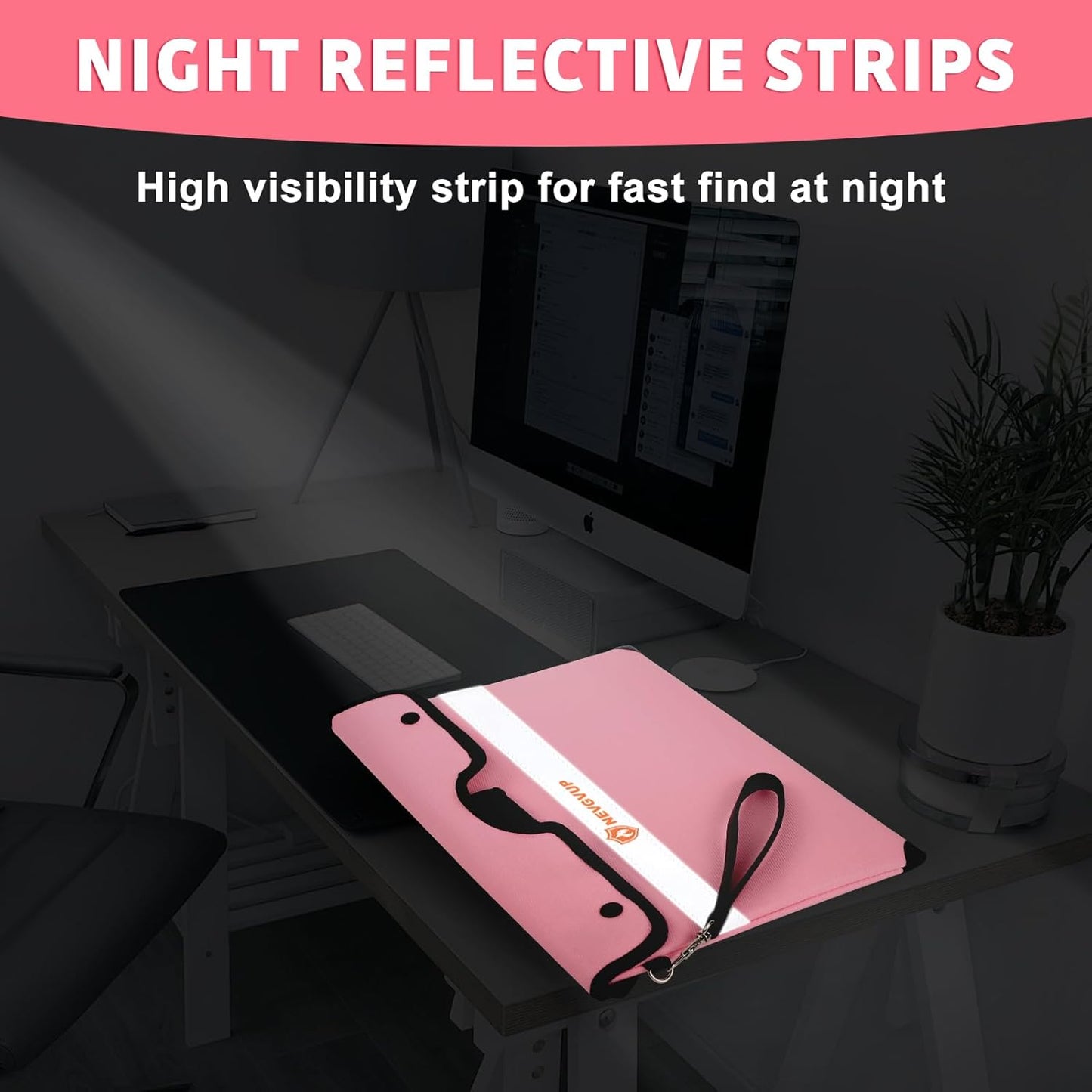 Upgraded 6200°F Fireproof Document Bag with Code Lock, Fire Proof Pouch w. Zipper/Reflective Strip, 9 Layers of Heat Insulated Materials, Fireproof Money Bag for Cash/Documents, Water Resistant