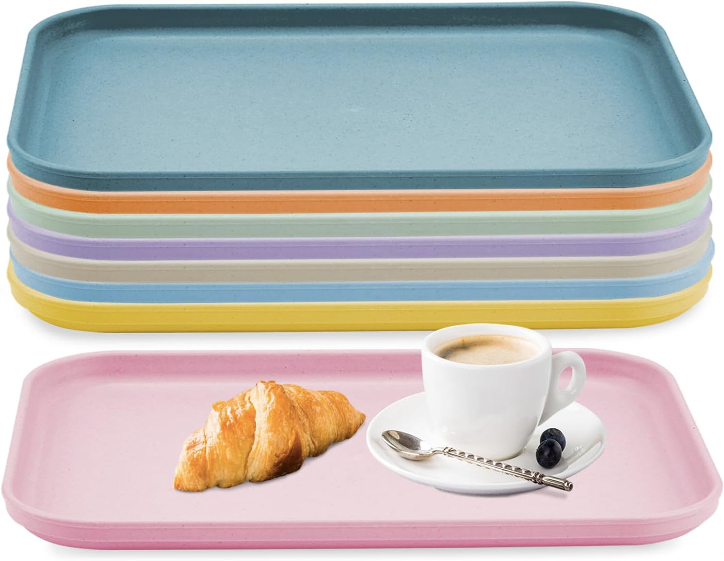 Plastic Art Trays,8 Pack Stackable Activity Tray Crafts Organizer Tray Serving Tray Jewelry Tray for DIY Projects, Painting, Beads, Organizing Supply,8 Color (15 x 10.6 Inches)