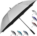 ZEKAR 54“ & 62" & 68" Windproof Large Vented Canopy Golf Umbrella, UPF 50+ Patio Umbrella, Sun Rain UV Protection Rain Umbrella | Keep You Cool (Silver, 54")