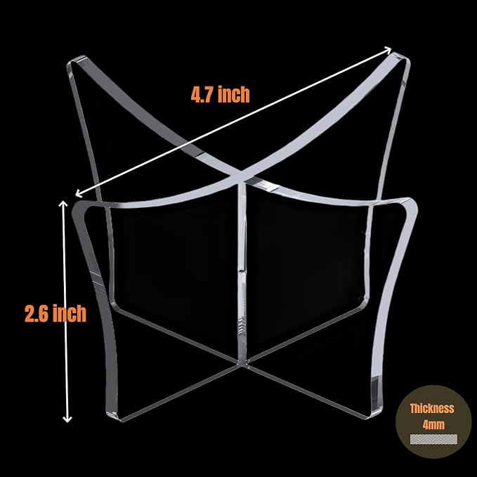 Acrylic Large Ball Stand Holder 4.7x2.6 Inch, 2-Pack Display Stand for Football Basketball Soccer, Clear Volleyball Rugby Case Rack