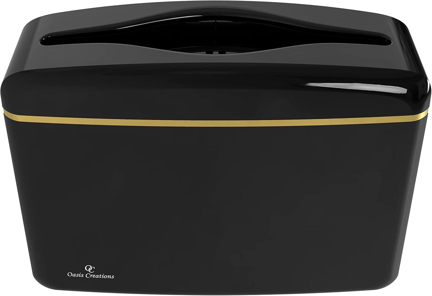 Countertop Multifold Hand Paper Towel Dispenser by Oasis Creations, Single Sheet Dispensing – Glossy Black