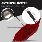 LLanxiry Automatic Open Golf Umbrella 54/62/68/72 Inch, Extra Large Windproof Vented Double Canopy Stick Umbrella, 210T Pongee Waterproof SPF 50+, Fiberglass Ribs, EVA Grip for Golf & Commute