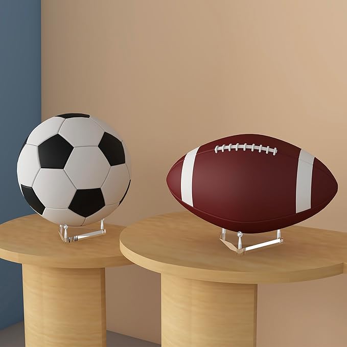 Acrylic Ball Holder 3-Pack, Small Size for Baseball, Softball & Golf Ball; Medium & Large Size for Basketball, Soccer, Volleyball; Horizontal Size for Rugby and Football