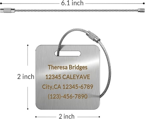 (5Pack) Custom Personalized Luggage Tags-Customized Unique tag for Suitcase Backpack Travel,Bags (Black (2 × 2))