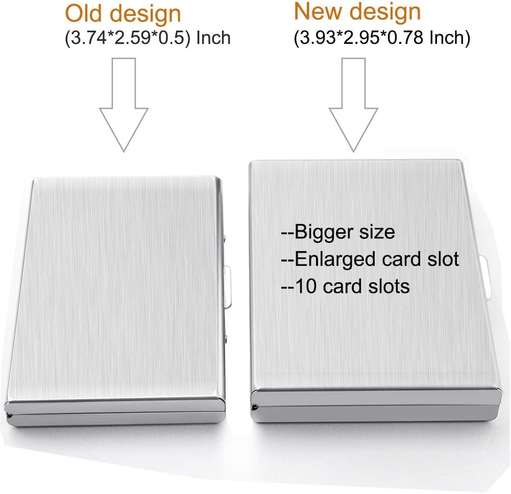 EASTNIGHTS RFID Credit Card Holder Protector Metal Credit Card Wallet Business Card Holder for Men Women Gift Box Package (Silver)