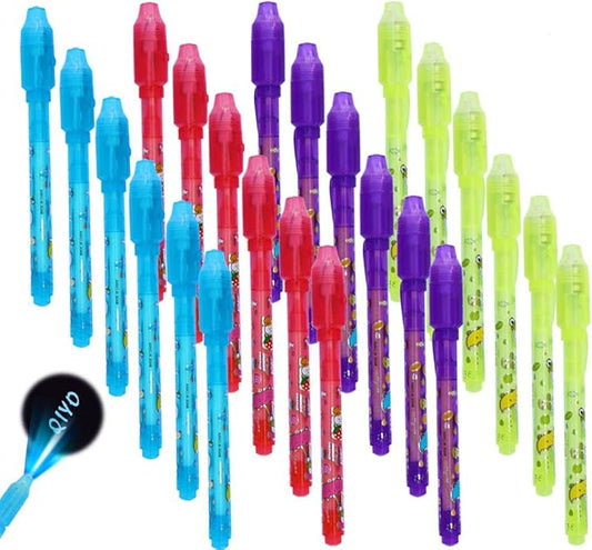 Invisible Ink Pen, Spy Pen Secret Message Writer with uv Light Magic Marker for Drawing Fun Activity Kids Party Favors Ideas Gifts and Stock Stuffer (24pcs)