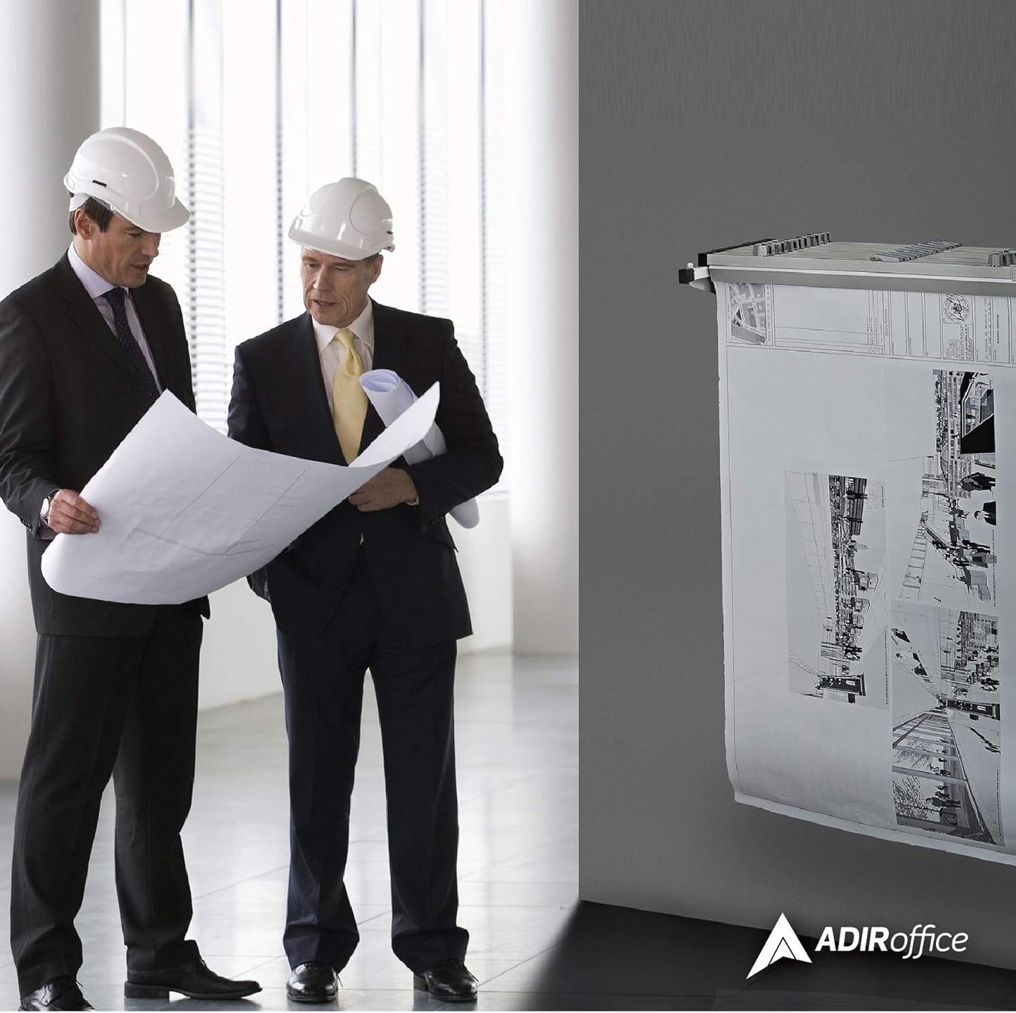 Adir Blueprint Wall Rack - Blueprint Plans Organizer and Construction Plan Holder - Poster Display and Map Rack for Office and Home (Without Blueprint Clamps)