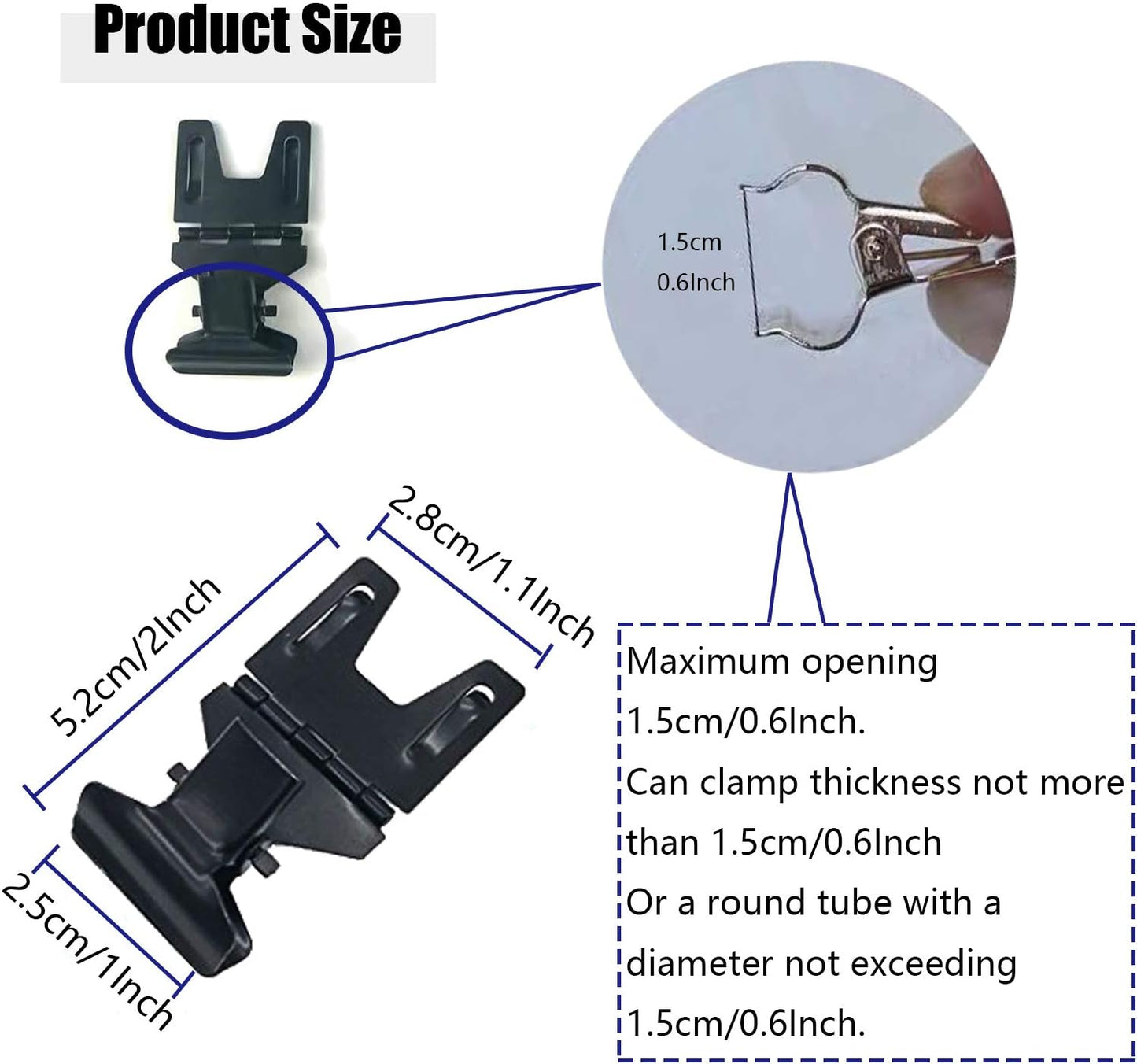 Metal POP Clip Sign Stand Holder, Bread Store Price Tag Card Holder, Advertising Display Clip Holder (Black, 20Pack)