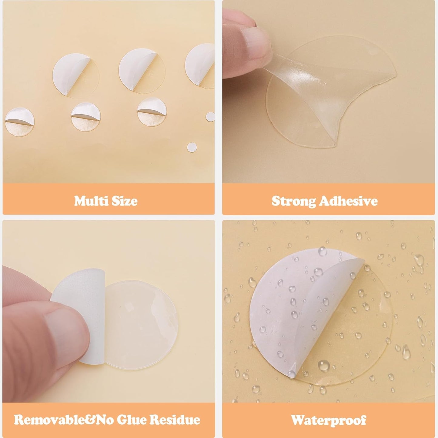 771PCS Double Sided Tape Removable Strong Adhesive Dots Heavy Duty Sticky Pads Putty No Traces Clear Sticky Tack for Picture, Poster, Art Craft, Decoration, Party Office Supplies