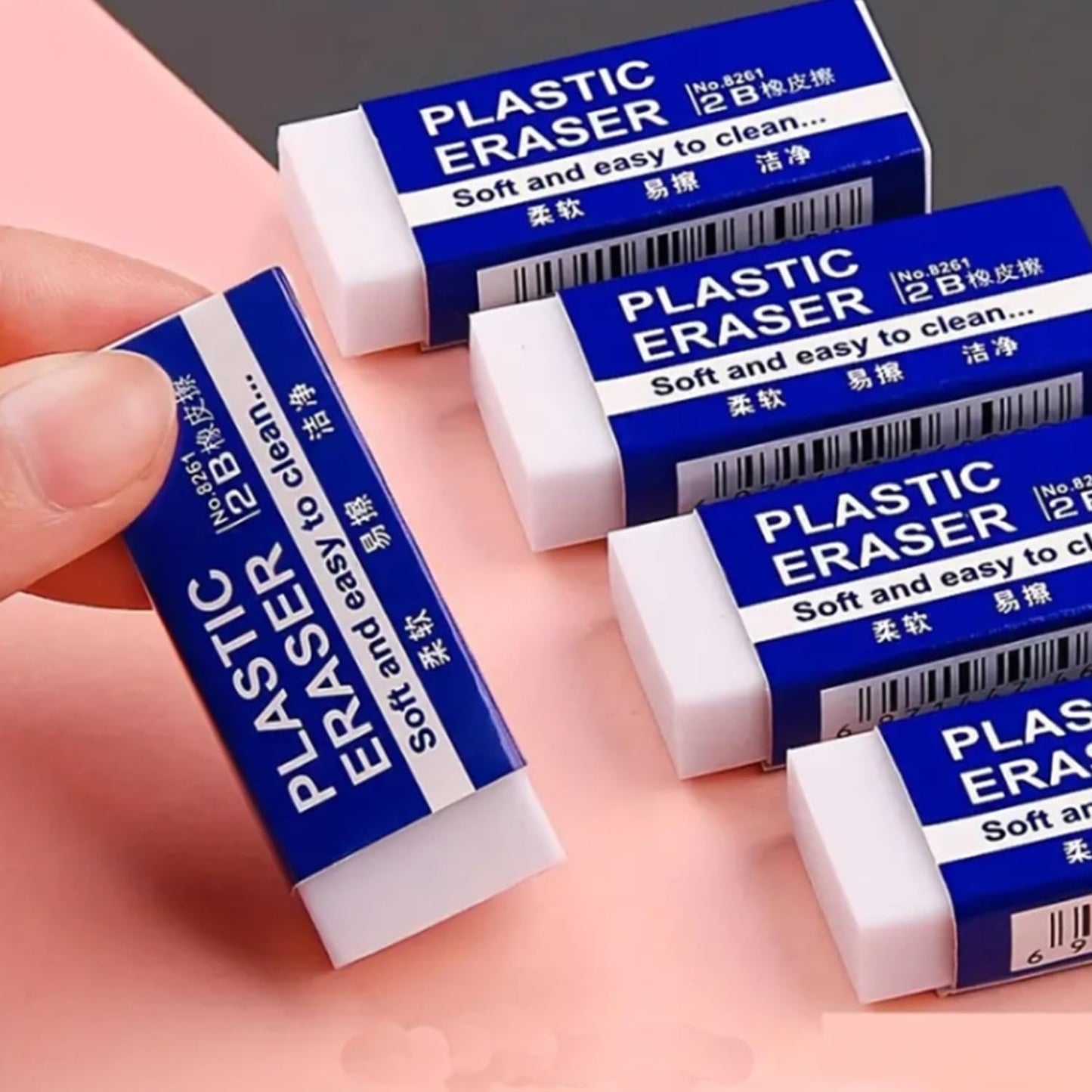 Dreamm White Erasers 6 Pack Pencil Erasers White Erasers for Kids Bulk for Students School Supplies Office Prize Gifts (White 6 Pcs)