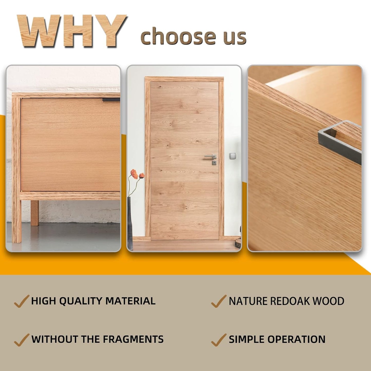 GSCIT Club Red Oak Edge Banding, 13/16 inch x 50ft roll of Veneer Edge Banding Preglued Flexible, Wood Tape Banding for Cabinet Repair