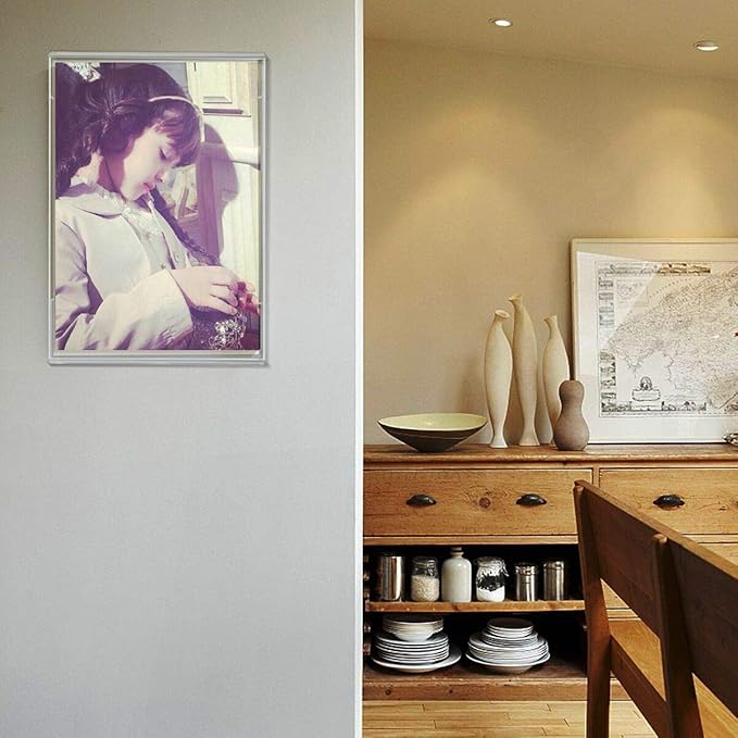 Niubee 11x14 inch Wall Mount Acrylic Sign Holder with Double Sided Adhesive Tape for Office, Home, Store, Restaurant, No Drilling - Vertical (6 Pack)